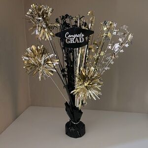 Graduation centerpiece table spray 18” adjustable black gold silver 🎓